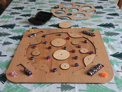 Vooraanzicht met geplaatste spelmagneten